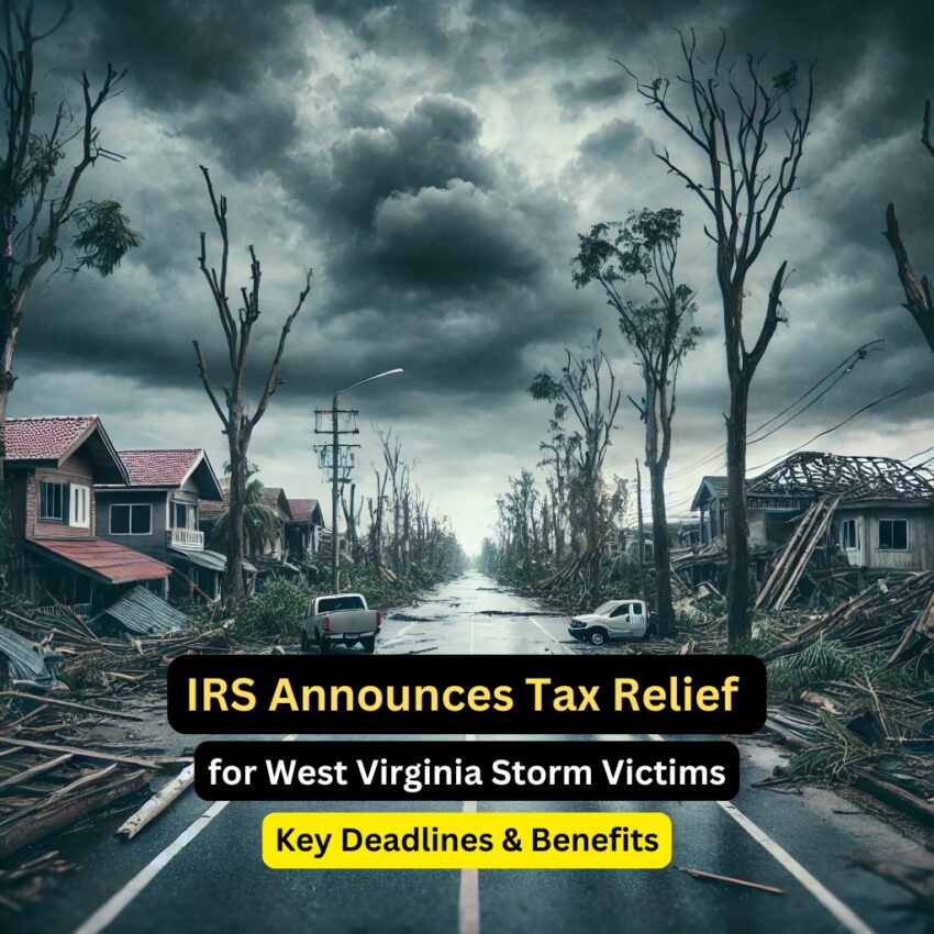 IRS Announces Tax Relief for West Virginia Storm Victims: Key Deadlines & Benefits